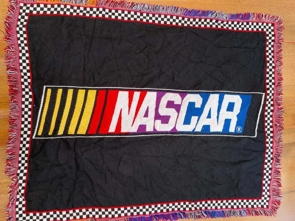NASCAR Woven Blanket with Checkered Flag Border